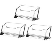 Porte-cartes de Visite Transparent,3 Pack Plastique Présentoir à Carte de Visite en Acrylique Support de Cartepour Support de la Carte Organisateur pour Bureau 103 * 43mm
