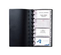 Porte-cartes de visite Viquel PVC 130 x 250 mm noir - 160 cartes