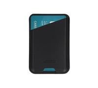 Accezz Porte-cartes en cuir magnétique - Compatible avec Apple Find My - Onyx Black
