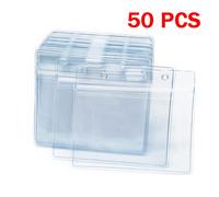Porte-cartes transparent en PVC imperméable, 50 pièces, porte-badges en plastique pour cartes d'identité, cartes d'employé, cartes d'étudiant, cartes de crédit Style A-L