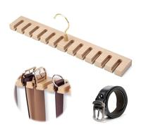 Porte Ceinturem, Porte-Cravates, Rangement Ceinture, Support de Ceinture, Cintre Porte-Cravates, Organisateur de Ceinture, Crochet de Ceinture en Bois, Support à Suspendre Écharpes, vec 12 Fentes