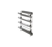 Porte-chaussures latéral coulissant pour placards et dressing Quartz, Droite, Acier, Titane