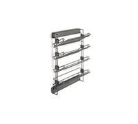 Porte-chaussures latéral coulissant pour placards et dressing Quartz, Gauche, Acier, Titane