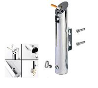 Porte-cigarettes mural, cendrier d'extérieur commercial avec serrure, en acier inoxydable, design ignifuge pour bars et pubs, hauteur 48,3 cm, kit d'économie d'espace inclus