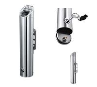 Porte-cigarettes mural, cendrier d'extérieur commercial avec serrure, en acier inoxydable, design ignifuge pour bars et pubs, hauteur 48,3 cm, kit d'économie d'espace inclus