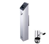 Porte-cigarettes mural, cendrier d'extérieur commercial avec serrure, en acier inoxydable, design ignifuge pour bars et pubs, hauteur 48,3 cm, kit d'économie d'espace inclus