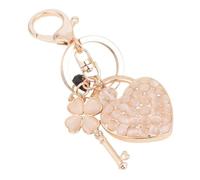 Porte e Trèfle à Quatre Feuilles en Forme de Coeur Porte Clef pour Femme Sac Porte Cle pour Voiture/Téléphone/Mariage/Pochette