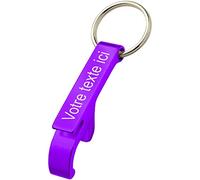 Porte n métal couleur Alu décapsuleur personnalisable - Gravure Laser Violet
