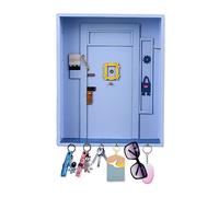Porte Clef Mural, Key Holder, Porte Clé Mural Bois Friends Monica's Door, Boite A Clefs Murale Decorative, Porte Clef Mural Pour Mur Salon Bureau, Pour Les Amateurs De Séries Télévisées (Bleu)