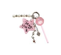 Porte-clés à breloques en acrylique en forme d ' étoile, avec pendentif sucette, pour de téléphone ou accessoires de bijoux, Excellent porte-clés