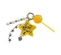 Porte-clés à breloques en acrylique en forme d ' étoile, avec pendentif sucette, pour de téléphone ou accessoires de bijoux, Excellent porte-clés