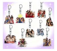Porte-clés acrylique 2D KATSEYE, produits dérivés pour fans, souvenirs de concert, cadeaux d'Halloween et de Noël, petits objets de collection C,D,A,B,E,F,G,H,I,JAlliage de zinc