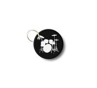Porte Cles lefs Rond Imprime Double Face Batterie Instrument De Musique Raj