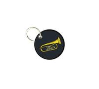 Porte Cles lefs Rond Imprime Double Face Trompette Instrument Musique