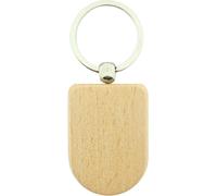 Porte-clés CombiCraft en bois vierge demi-ovale 40 x 40 mm – emballage de 50 pièces