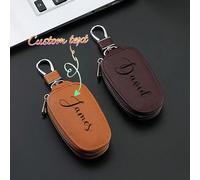 Porte-clés de voiture personnalisé avec texte/logo, pochette de rangement de clés de voiture unisexe, chaîne porte-clés de taille créative et minimaliste Taille UniqueAcier inoxydable
