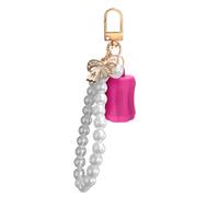 Porte-clés de voyage pour baume à lèvres - Clip tendance - Portable - Pour un support de brillance - Accès facile, rose rouge