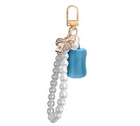 Porte-clés de voyage pour baume à lèvres - Clip tendance - Portable - Pour un support de brillance - Accès facile, bleu ciel