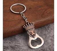 Porte-clés décapsuleur de bière en forme de tortue de lion de couleur bronze - Cadeau idéal - Mini porte-clés de poche en métal - Pendentif portable à suspendre (rouge lion)