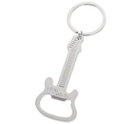 Porte-clés Décapsuleur en Alliage Forme Guitare pour Bouteilles | Ouverture Facile des Bières et Sodas, Accessoire Argenté Moderne, Idée Cadeau pour Amateurs de Musique, Bars, Restaurants