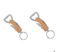 Porte-clés décapsuleur multifonctionnel avec manche en bois - Décapsuleur portable idéal pour les bars, les fêtes, le camping, acc