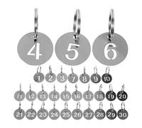 Porte-clés en acier inoxydable, 50 pièces, 1-50, argent, porte-clés, casier, dortoir