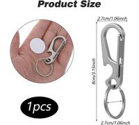 Porte-clés en acier inoxydable Unyqoos® avec mousqueton et ouvre-bouteille – compact, léger, fixation sûre à un sac ou à une ceinture, couleur argent