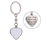 Porte-clés en forme de coeur porte-clés de de pendentif boîte à cendres souvenir urne de crémation bijoux pour hommes femmes garçon filles porte-clés clip bricolage pendentif