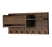 Porte-clés et courrier pour mur de clés en bois avec 6 crochets organisateur mural moderne pour stocker des magazines de lettres