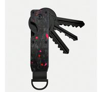 Porte-clés minimaliste - Boîte de rangement compacte en métal pour clés avec tournevis, motif en fibre de carbone, pince à clés unisexe bleue, surface anti-rayures, clés élégantes, légères, portables 