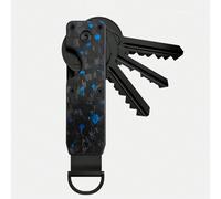 Porte-clés minimaliste - Boîte de rangement compacte pour clés en métal avec tournevis, motif fibre de carbone, pince à clés unisexe bleue, surface anti-rayures, clés élégantes, légères, portables, fi