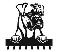 Porte-clés mural en forme de chien avec 8 crochets, porte-clé mural moderne pour entrée, cuisine, idée cadeau, décoration maison, porte laisse chien mural (boxer)