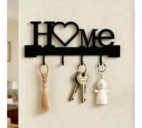 Porte-clés mural en forme de cœur, matériau métallique durable, style noir, convient pour la maison, peut accrocher les clés de voiture, les sacs à main, les porte-clés, la décoration de la chambre, l