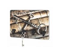Porte clés mural en MDF motif: clés/livres - Longueur 30 x Hauteur 21 x Profondeur 6 cm -PEGANE- noir G