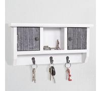Porte-clés mural HWC-A48 avec portes gris shabby