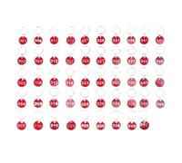 Porte-clés numérotés 1-50 en alliage d'aluminium multicolore 3x3x0,1 cm 50 pièces for clés de dortoir(Red)