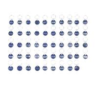 Porte-clés numérotés 1-50 en alliage d'aluminium multicolore 3x3x0,1 cm 50 pièces for clés de dortoir(Blue)