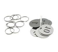 Porte-clés numérotés 50 pièces en acier inoxydable 30 mm chiffres ronds 1-50 argent