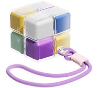 Porte-clés organiseur de capsules en forme de cube puzzle, 8 compartiments avec cordon, boîte à capsules scellée, organiseur de pilules arc-en-ciel pour voyage, matériau PC