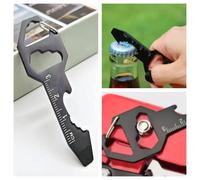 Porte-clés ouvre-bouteille créatif pour hommes et femmes, multi-outils portables pour l'extérieur, voiture, moto, pendentif, accessoire à suspension rapide silvery