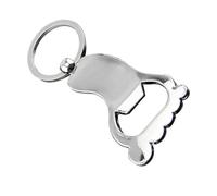 Porte-clés Ouvre-bouteille de Pied, Métal Argenté Créatif | Ouverture de Bouteilles et Canettes, Anneau Pratique, Style Mode, Format Compact, Usage Quotidien