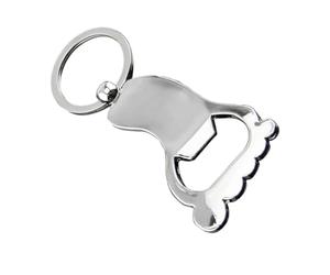 Porte-clés Ouvre-bouteille de Pied, Métal Argenté Créatif | Ouverture de Bouteilles et Canettes, Anneau Pratique, Style Mode, Format Compact, Usage Quotidien