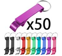 Porte-clés ouvre-bouteille en aluminium coloré, 50 pièces, ouvre-bouteille de bière, porte-clés pour cuisine Green
