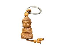 Porte-clés pendentif bouddha en bois construit pour durer incarne une connexion spirituelle porte-clés polyvalent pour les amateurs de culture pendentif porte-clés exquis