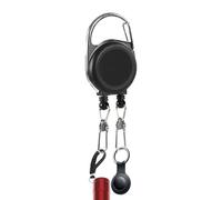 Porte-clés rétractable - Enrouleur rétractable de 10 cm | Moulinet de badge d'identification à double tirage | Porte-clés avec cordon en acier de 60 cm, support d'extension de n ABS pour