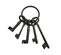 Porte-clés squelette vintage en fonte - Décoration médiévale - Accessoires de la Renaissance - Bijoux pirates - Coffre au trésor - Clés forgées - Robuste - Décoration murale pour la maison et la ferme