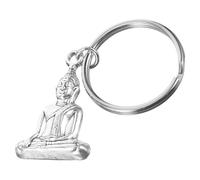 Porte-clés Statue de Bouddha Pendentif en Alliage Argenté Vintage
