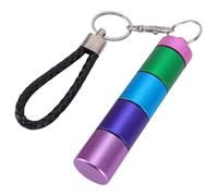 Porte-clés Tube de Rangement en Métal étanche, Conteneur Portable Durable à 4 Compartiments pour les Voyageurs Amateurs de Plein Air, Alliage D'aluminium Vert Bleu Violet Rose