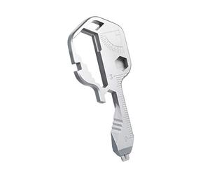 Porte-clés utilitaire multifonction pour la survie en plein air, tournevis à tête hexagonale, décapsuleur, perceuse, outil de coupe de fil, outil de mesure d'angle, ouvre-boîte, dénudage, clé à