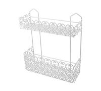 Porte-Cosmétiques Rectangulaire à 2 Niveaux Metaltex Blanc Métal 30x10x36h